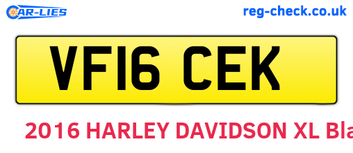 VF16CEK are the vehicle registration plates.