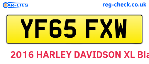 YF65FXW are the vehicle registration plates.