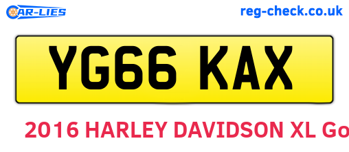 YG66KAX are the vehicle registration plates.