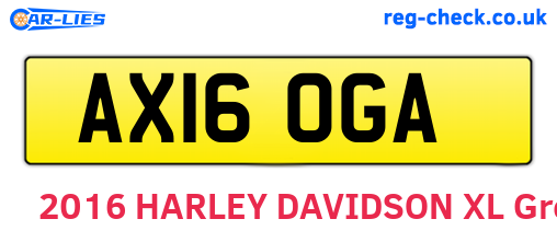 AX16OGA are the vehicle registration plates.