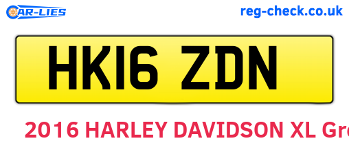 HK16ZDN are the vehicle registration plates.