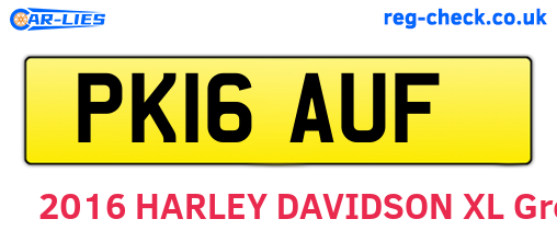 PK16AUF are the vehicle registration plates.