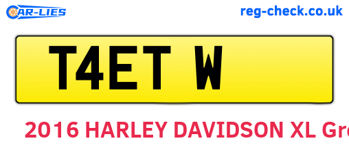 T4ETW are the vehicle registration plates.