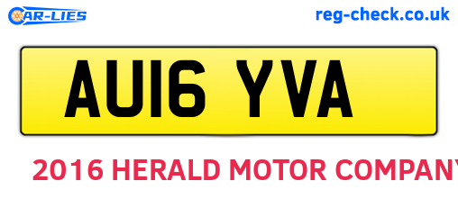 AU16YVA are the vehicle registration plates.