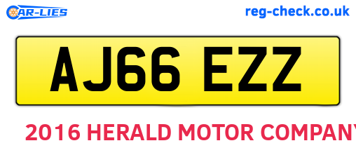 AJ66EZZ are the vehicle registration plates.