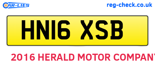 HN16XSB are the vehicle registration plates.