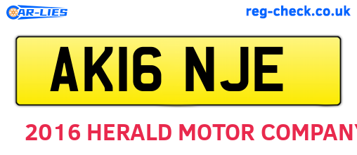 AK16NJE are the vehicle registration plates.