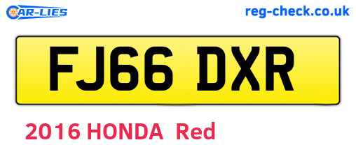 FJ66DXR are the vehicle registration plates.