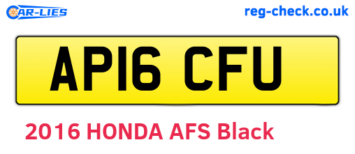 AP16CFU are the vehicle registration plates.