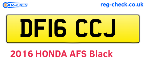 DF16CCJ are the vehicle registration plates.