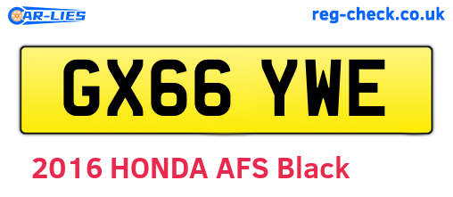 GX66YWE are the vehicle registration plates.