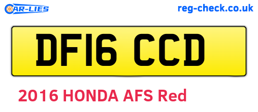 DF16CCD are the vehicle registration plates.