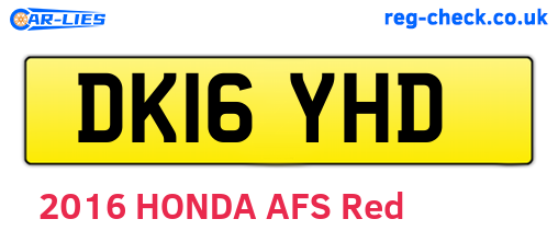 DK16YHD are the vehicle registration plates.
