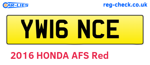 YW16NCE are the vehicle registration plates.