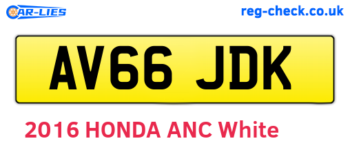 AV66JDK are the vehicle registration plates.