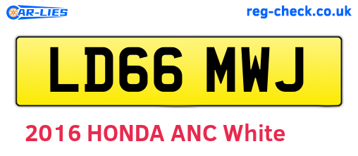 LD66MWJ are the vehicle registration plates.