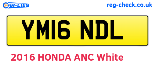 YM16NDL are the vehicle registration plates.