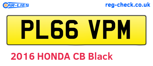 PL66VPM are the vehicle registration plates.