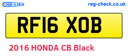 RF16XOB are the vehicle registration plates.