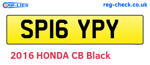 SP16YPY are the vehicle registration plates.