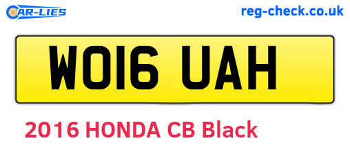 WO16UAH are the vehicle registration plates.