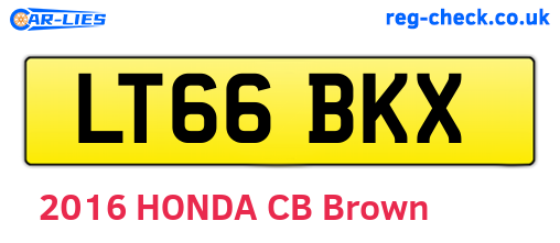 LT66BKX are the vehicle registration plates.