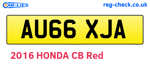 AU66XJA are the vehicle registration plates.