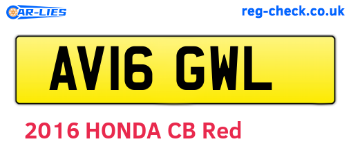 AV16GWL are the vehicle registration plates.