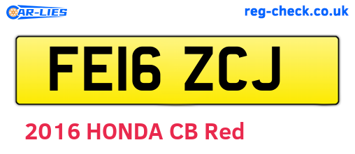 FE16ZCJ are the vehicle registration plates.