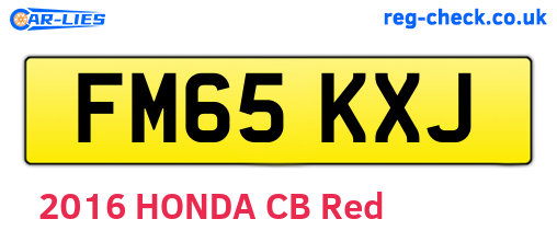 FM65KXJ are the vehicle registration plates.