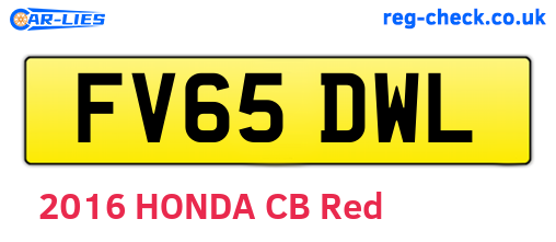 FV65DWL are the vehicle registration plates.