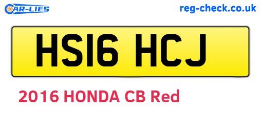 HS16HCJ are the vehicle registration plates.