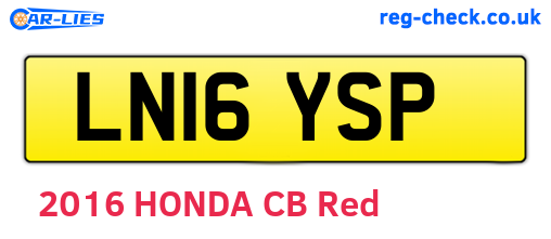 LN16YSP are the vehicle registration plates.