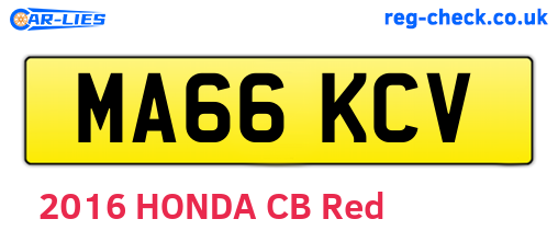 MA66KCV are the vehicle registration plates.