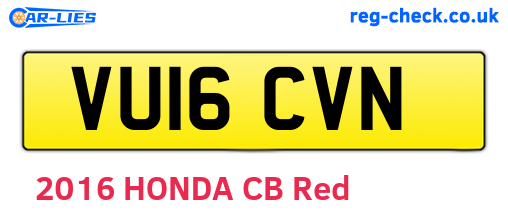 VU16CVN are the vehicle registration plates.