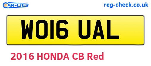 WO16UAL are the vehicle registration plates.