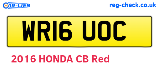 WR16UOC are the vehicle registration plates.