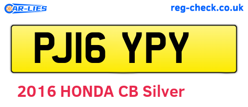 PJ16YPY are the vehicle registration plates.