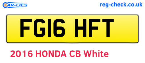 FG16HFT are the vehicle registration plates.