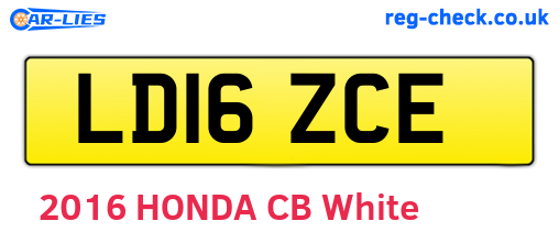 LD16ZCE are the vehicle registration plates.