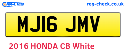 MJ16JMV are the vehicle registration plates.