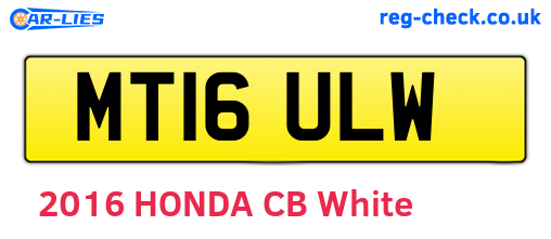 MT16ULW are the vehicle registration plates.