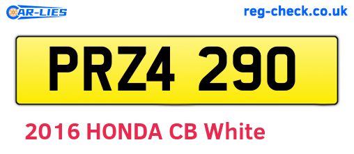 PRZ4290 are the vehicle registration plates.
