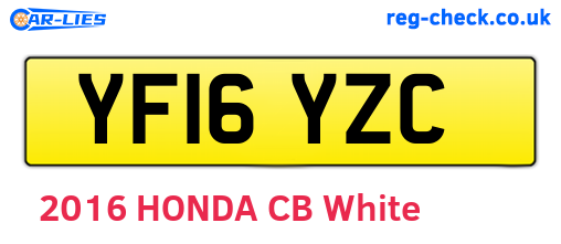 YF16YZC are the vehicle registration plates.