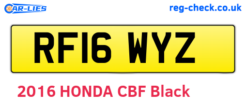 RF16WYZ are the vehicle registration plates.
