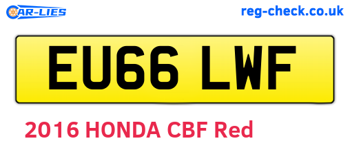 EU66LWF are the vehicle registration plates.