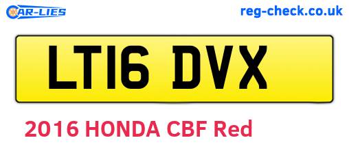 LT16DVX are the vehicle registration plates.