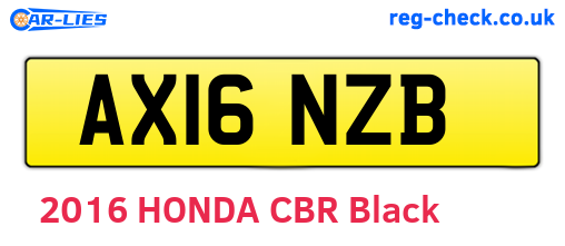 AX16NZB are the vehicle registration plates.