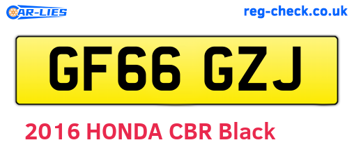 GF66GZJ are the vehicle registration plates.