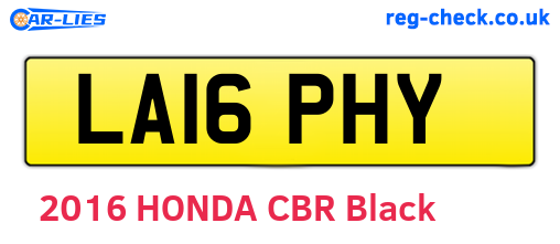 LA16PHY are the vehicle registration plates.
